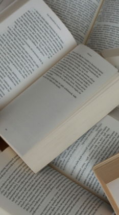 white and brown book on brown woven surface